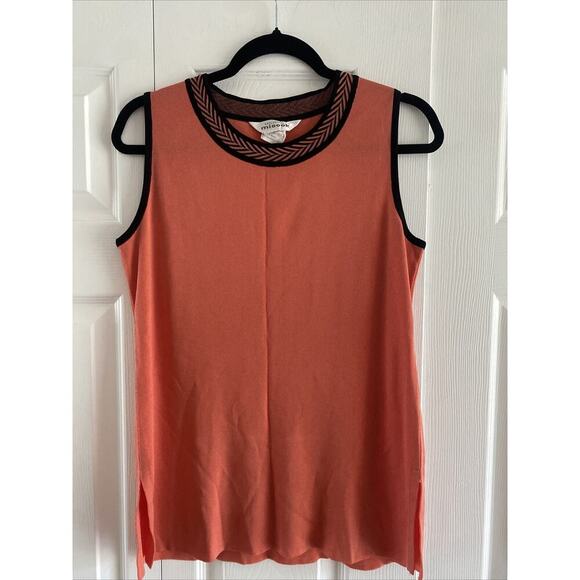 Misook Women's Small Orange Knit Sleeveless Top Shell - Picture 1 of 7